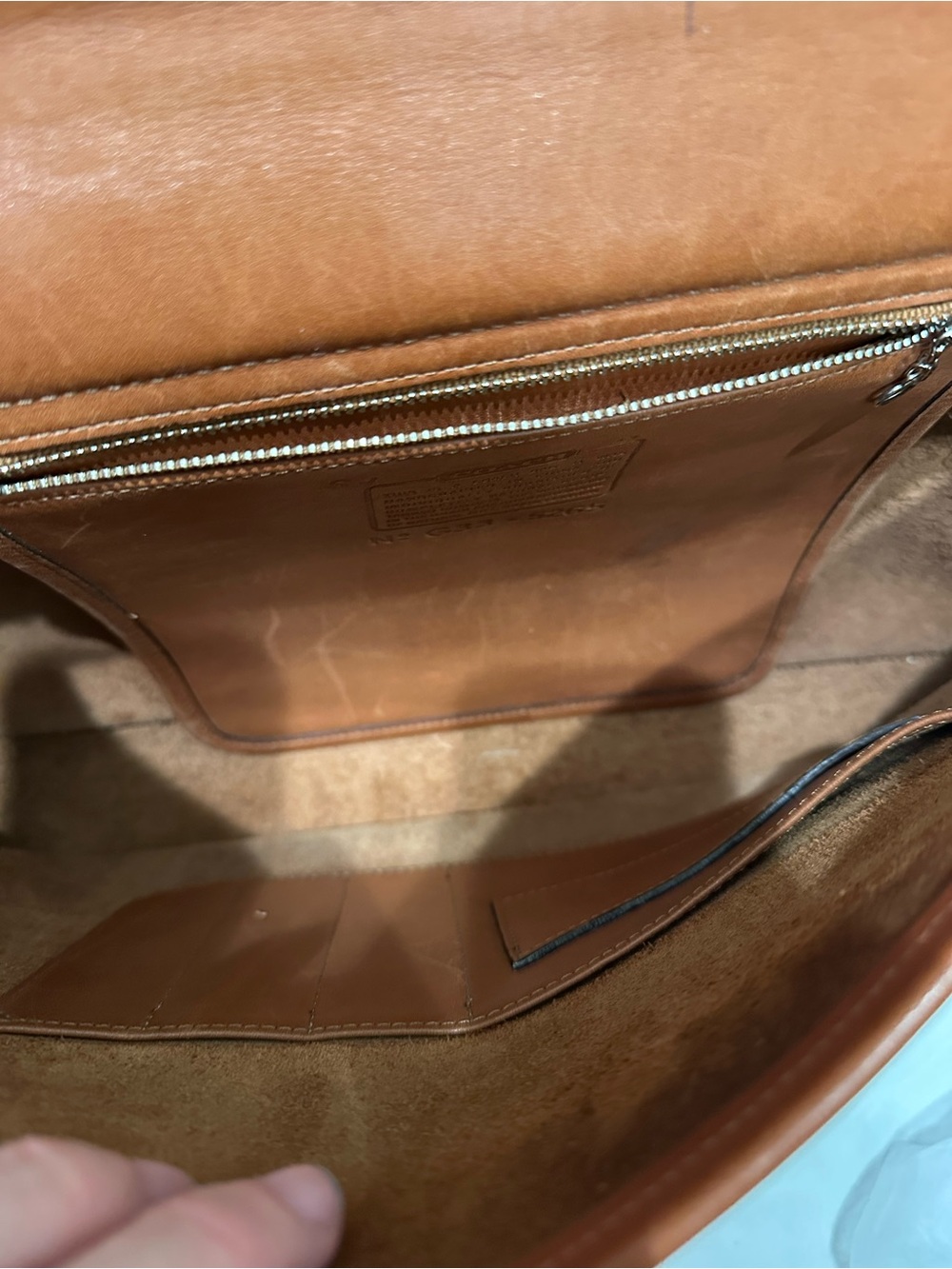 Vintage Coach Glove Tanned Leather Briefcase Bag | 1993 Cognac Camel with COA - Picture 13 of 17